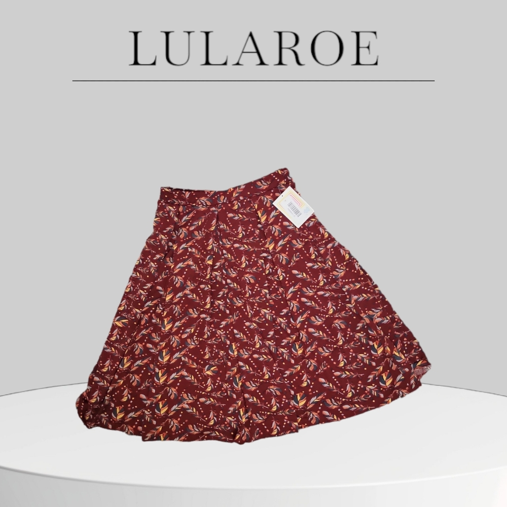 LULAROE Madison feather 🪶 print  midi round/circle/skater skirt